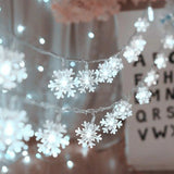Cordão de Luzes LED de Natal - Flocos de Neve