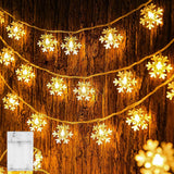 Cordão de Luzes LED de Natal - Flocos de Neve