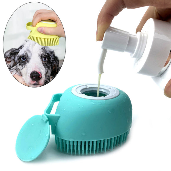 Escova e Massageador com Dispenser para Pets